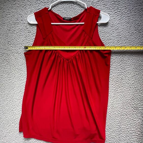 Perseption Concepts Tank Top Shirt Womens Large Red Sleeveless Blouse - Picture 2 of 11